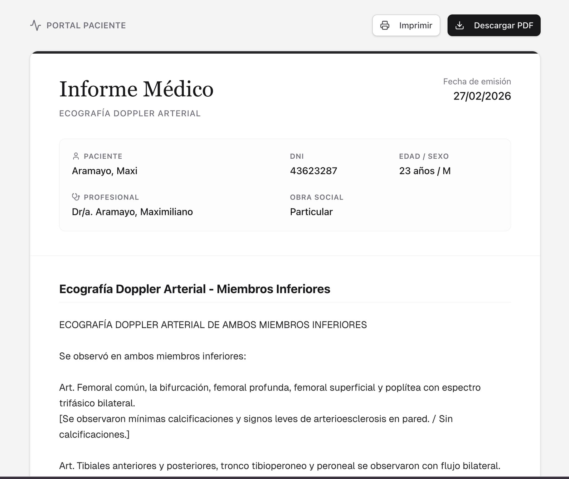 Ejemplo de informe generado — PDF con firma digital