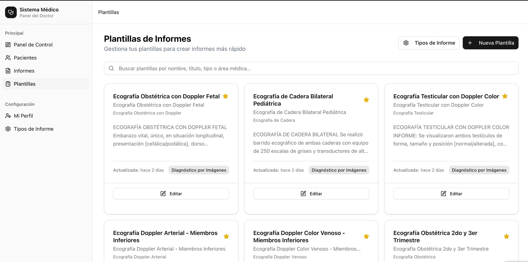 Gestión de plantillas